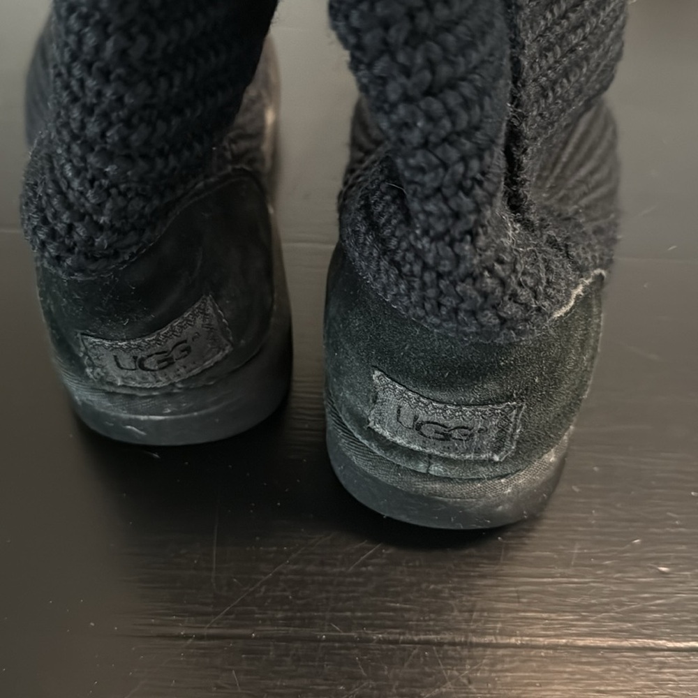 UGG Black Knit Button Women's Boots - Picture 5 of 5